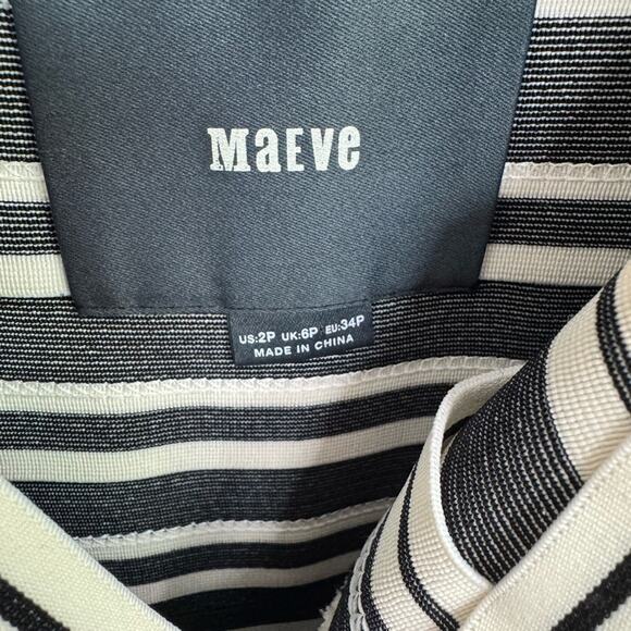 Maeve Anthropologie Black & White Dress Size 2 Petite - Picture 6 of 8